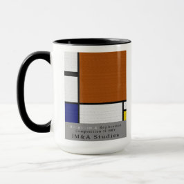 Taza Composición II Mugre amarillo azul marrón