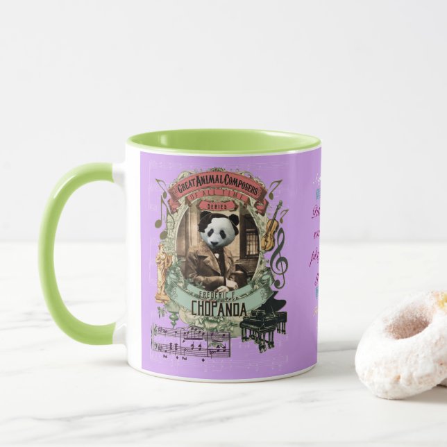 Taza Compositor animal Chopin de la panda divertida de (Con donut)