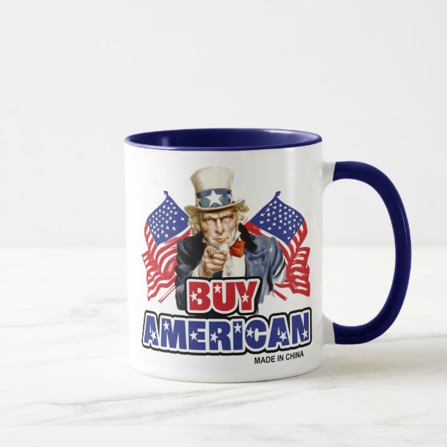 Taza Comprar Americano ( Hecho En China ) - Chiste Dive (Derecha)