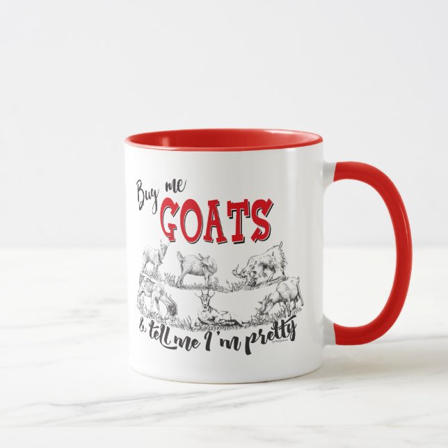 Taza Comprarme cabras Dime que soy Bonito GetYerGoat™ (Derecha)