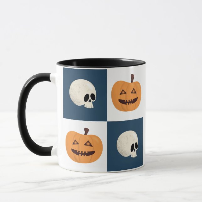 Taza Comprobaciones de calaveras y calabazas (Izquierda)