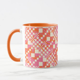 Taza Comprobaciones: rosa, Naranja y crema