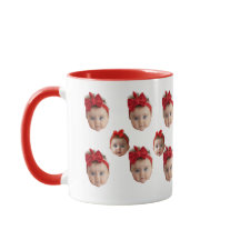 Taza con 2 Fotos de Cara de Bebé Divertido Familia