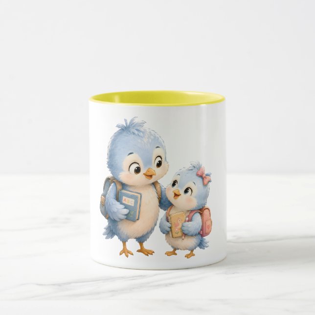 Taza con Acento Amarillo Hermanos de Pájaros (Centro)
