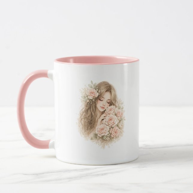 Taza con acento de mujer boho (Izquierda)