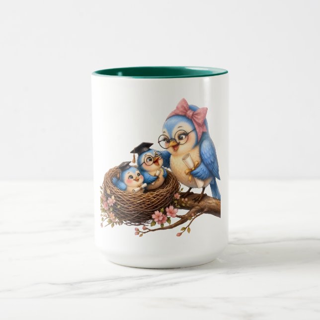 Taza con acento de pájaro lindo (Centro)