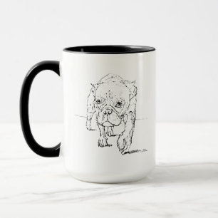 Taza con adorable Bulldog Francés, Ilustración de