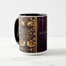 Taza con adorno floral dorado