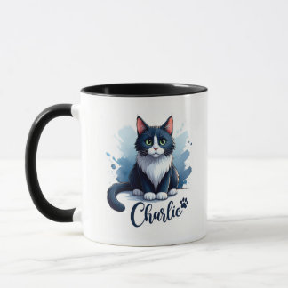 Taza con arte de gato adorable – Regalo para amant