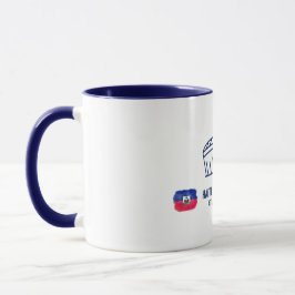 Taza con bandera de acuarela de la rivalidad futbo