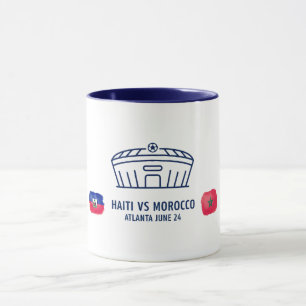 Taza con bandera de acuarela de la rivalidad futbo