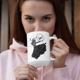 Taza con borde negro de 15oz de chica bailando Esc