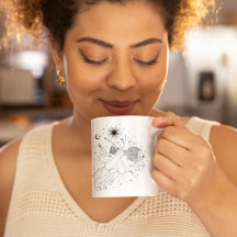 Taza con borde negro de 15oz Leo Girl