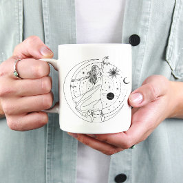 Taza con borde negro de 15oz Libra Girl