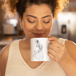 Taza con borde negro de 15oz Virgo Girl