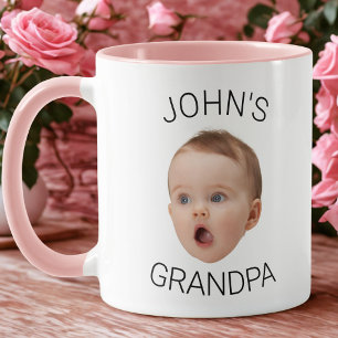Taza con cara de bebé para abuelo y familia