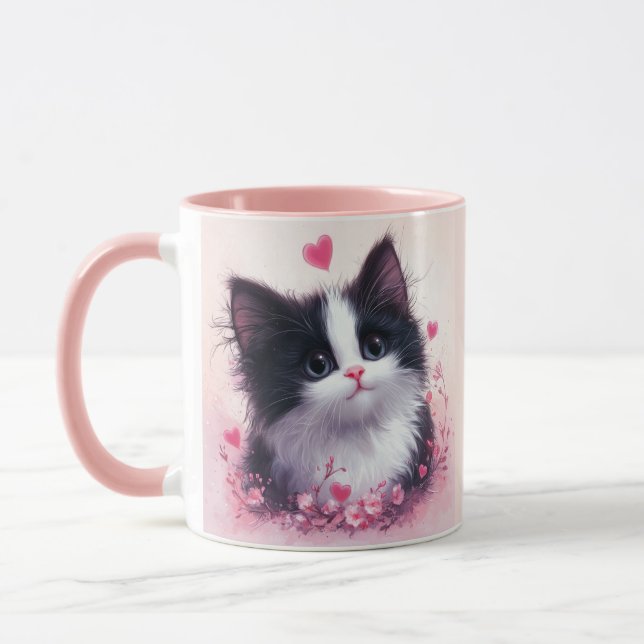 Taza con cara de gatito adorable - Regalo para ama (Izquierda)