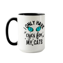 Taza con cara de gato de ojos azules, taza de café