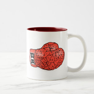 Taza con cerebro en forma de guate de boxeo