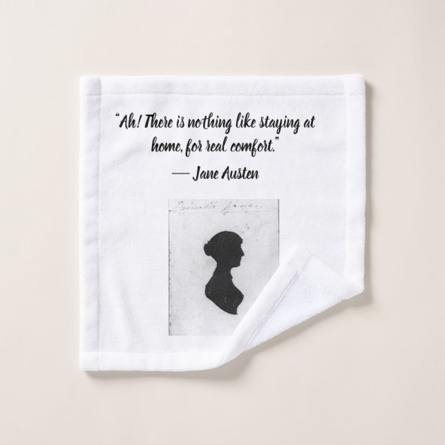 Taza con cita de Jane Austen (Toallita)