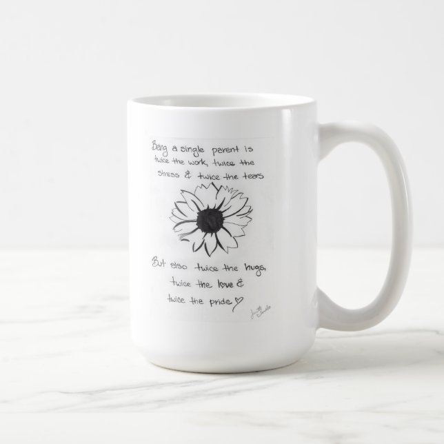 Taza con cita de la flor y del solo padre (Derecha)