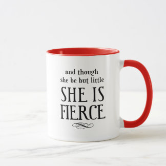 Taza con cita de Shakespeare 'Pequeña pero feroz'