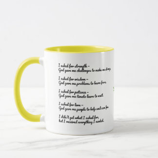 Taza con cita inspiradora de Dios - Fuerza, Sabidu