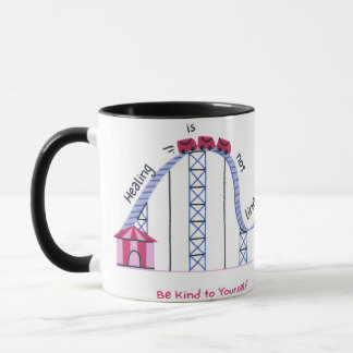 Taza con cita 'La curación no es lineal' linda y r