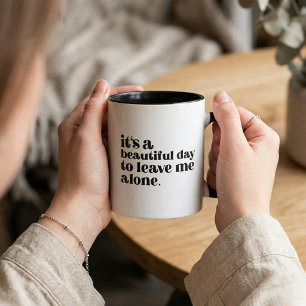Taza con cita retro 'Día Precioso Déjame Solo'
