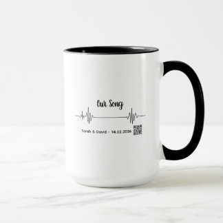 Taza con código de canción de onda de sonido perso