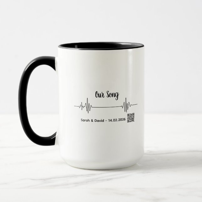 Taza con código de canción de onda de sonido perso (Izquierda)
