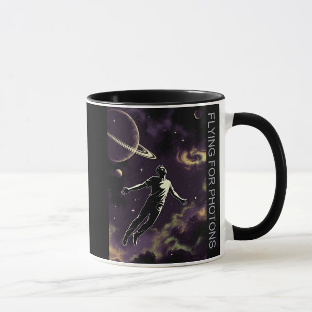Taza con combo de mano izquierda con título Flying (Derecha)