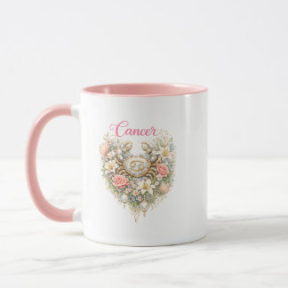 Taza con Corazón Floral de Cáncer Zodiacal – Astro