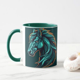 Taza con diseño de caballo, obra de arte de animal