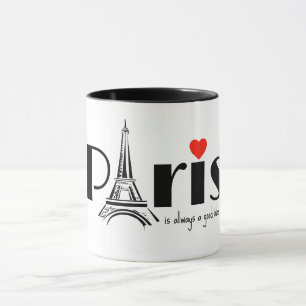 Taza con diseño de la Torre Eiffel de París