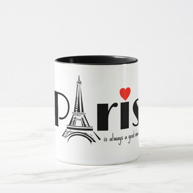 Taza con diseño de la Torre Eiffel de París (Centro)