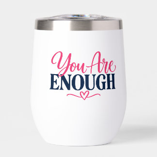 Taza con diseño rosa 'Eres suficiente'