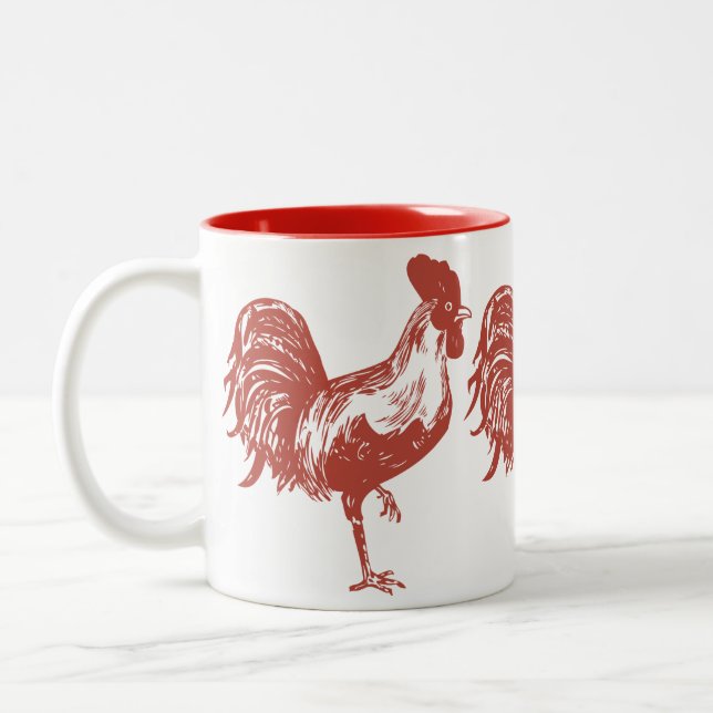 Taza con el gallo rojo (Izquierda)