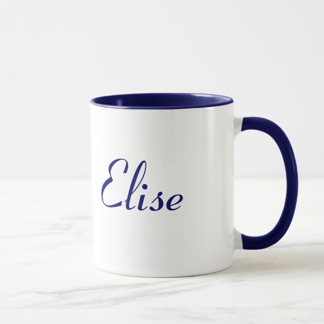 Taza con el nombre Elise Bonita Azul y Blanco (Derecha)