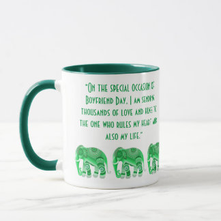 TAZA CON ELEFANTES VERDES GENIALES para novio