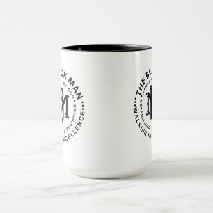 Taza con emblema de hombre negro: regalo de cita m