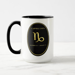 Taza con emblema ovalado de Capricornio en oro A