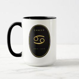 Taza con emblema ovalado dorado del zodiaco de Cán
