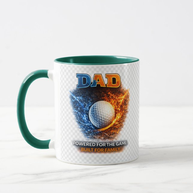 Taza con Escudo del Papá Golfista – Cargado para e (Izquierda)