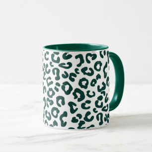 Taza con estampado de animal de guepardo en verde 