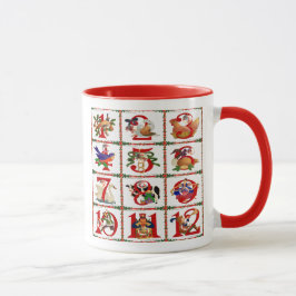 Taza con estampado de colcha de los 12 días de Nav