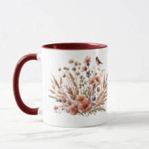 Taza con estampado floral