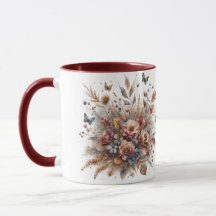Taza con estampado floral