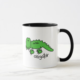 Taza con figura de caimán