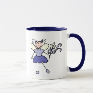 Taza con figura de palo de ángel púrpura